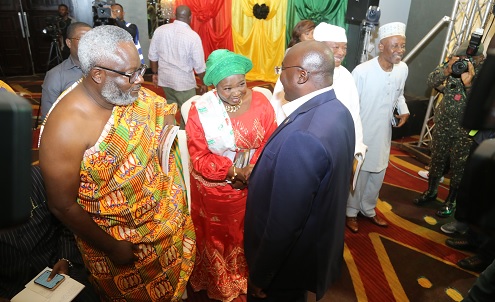 Vice-President Dr Mahamudu Bawumia (right) exchanging pleasantries with some flag bearers of political parties at the signing of the Peace Pact in Accra. Pictures: SAMUEL TEI ADANO Vice-President Dr Mahamudu Bawumia (right) exchanging pleasantries with some flag bearers of political parties at the signing of the Peace Pact in Accra. Pictures: SAMUEL TEI ADANO