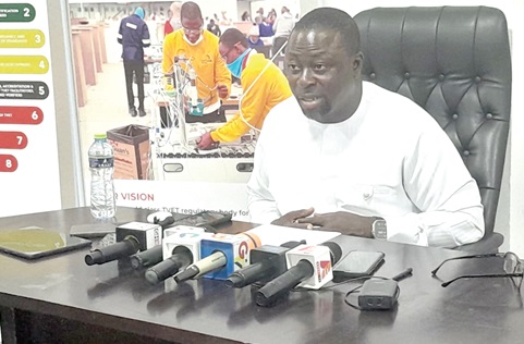 Dr Fred Kyei Asamoah, Director-General, CTVET, speaking at the press launch
