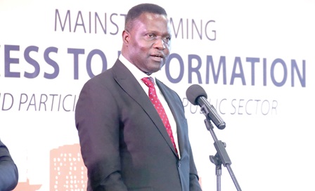 Yaw Osei Adutwum (left), Minister of Education, addressing the conference in Accra. Picture: ELVIS NII NOI DOWUONA 