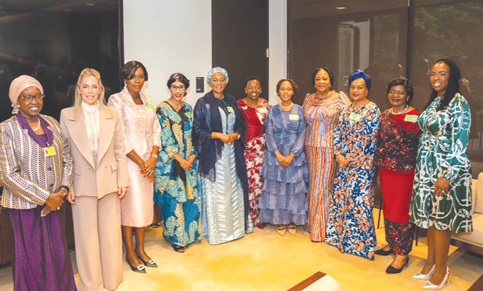 Rebecca Akufo-Addo (4th from right), First Lady, with other first ladies from Africa at the OAFLAD meeting in New York 