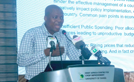 John Gatsi, Professor of Finance and Dean of the School of Business, UCC, delivering the lecture