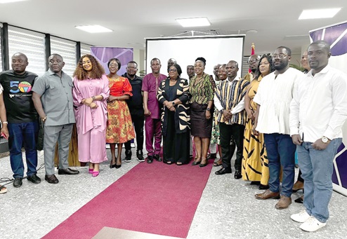 Esther Amba Numaba Cobbah (arrowed), President, IPR Ghana, with participants in the training 