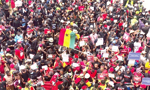  Some of the protesters during the demonstration last Saturday