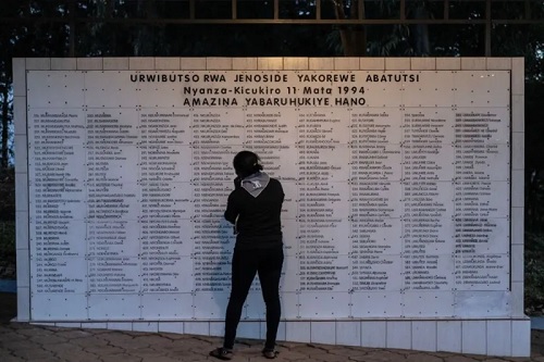 A memorial in Rwanda's capital Kigali lists some of the names of the dead
