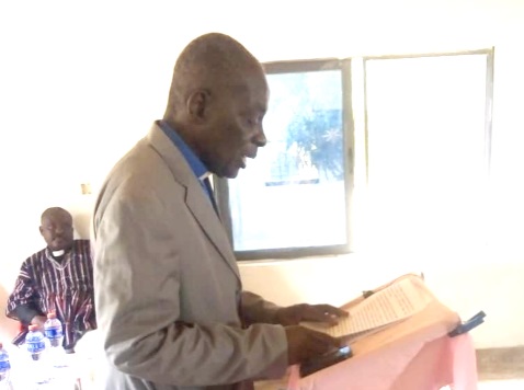 Rev. Prof. Seth Ayettey, the Chairman of the executive board of the foundation, addressing the recipients                 