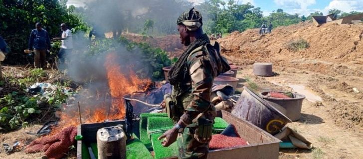 18 changfans, 10 water pumps destroyed on first day of military operation against illegal mining
