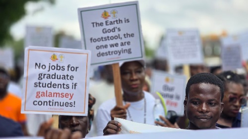 Accra Catholic Archdiocese leads environmental prayer walk against illegal mining