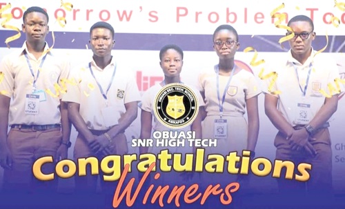 Students of Obuasi Senior High Technical School who participated  in the STEMnovation competition