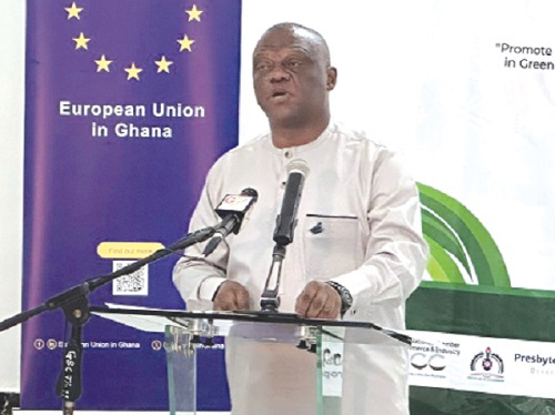 Dr Clement Osei-Amoako, President of GNCCI, speaking at the launch