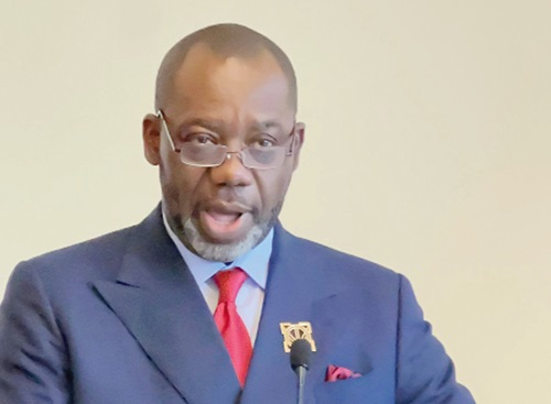 Dr Matthew Opoku Prempeh, vice presidential candidate of the NPP, delivering his address