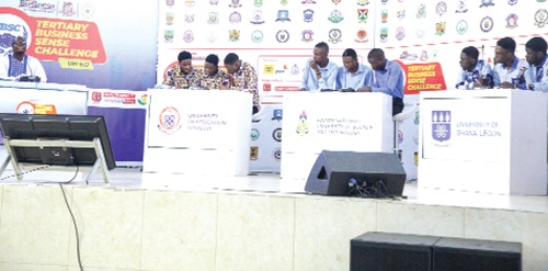  Alhassan Trawule, the quizmaster, posing questions to the contestants. Picture: CALEB VANDERPUYE