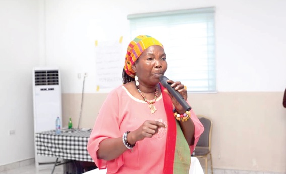 Alima Sagito Saeed (left), Executive Director of SWIDA, Ghana, addressing participants.