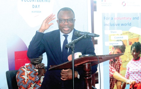  Jules Armand Aniambossou, French Ambassador to Ghana, delivering his address. Picture: ERNEST KODZI