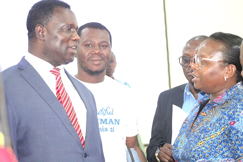 Dr Yaw Osei Adutwum (left), Minister of Education, having a discussion with Dr Mary W. ­Sichangi, Association for Development and Education in Africa &amp; Inter-Country Quality Node in Mathematics and Science Education (ADEA-ICQN-MSE), during the forum in Accra. Picture: ESTHER ADJORKOR ADJEI