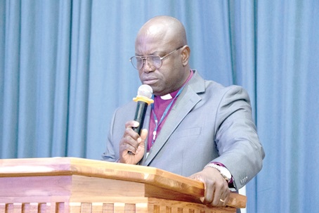 Rt Rev. Abraham Opare Kwakye (left), Moderator of the Presbyterian Church of Ghana, addressing the 24th General Assembly held at Abetifi