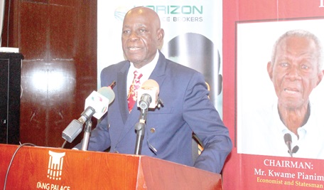 Anane Demuyakor (right), Chairman, Ghana China Friendship Association, speaking at the event. Picture: ERNEST KODZI