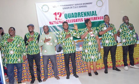 The Local Government Service Workers Union national officers being sworn into office 