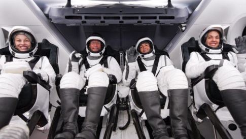 Four astronauts leave Earth for first privately-funded spacewalk