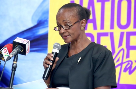 Estelle Appiah, Board Chair, Mental Health Authority, addressing the forum. Picture: ELVIS NII NOI DOWUONA 