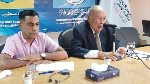 Ambassador Ahmed Haggag(right), Secretary General of the Africa Society delivering a lecture