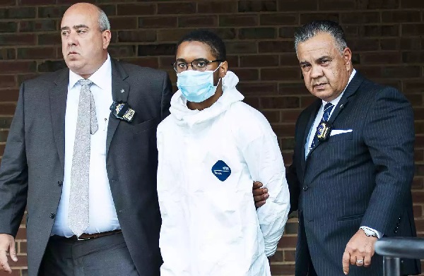 Tyrese Haspil with prosecutors outside the court. Photo: Daily Mail