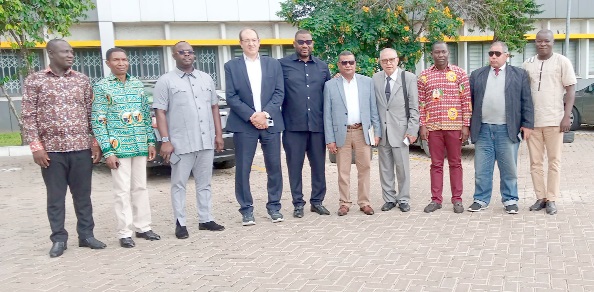 Abdul- Moomin Gbana (5th from left), the General Secretary of the Ghana Mine Workers Union, with other executive members of the General Trade Union of Mines, Quarries, Salinas and Energy Workers of Egypt