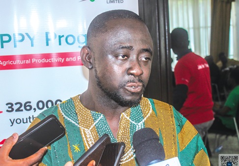  Emmanuel Owusu, National President, Graduate Students Association of Ghana, being interviewed by the media