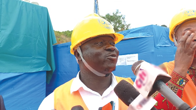 Dr Hadisu Alhassan, Board Member of the Ghana Water Company Limited, speaking to the media at the Weija Water Treatment Plant