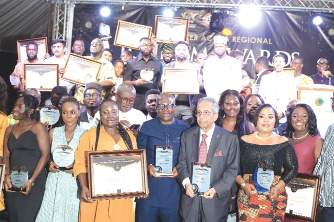 Award winners of the 2023 Greater Accra Regional Tourism Awards with their citations and award shields after the ceremony