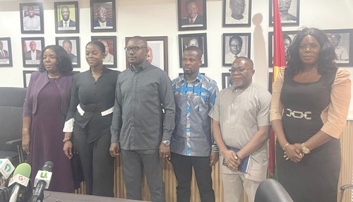 John Abdulai Jinapor (3rd from left), Minister of Energy, with committee members after the inauguration