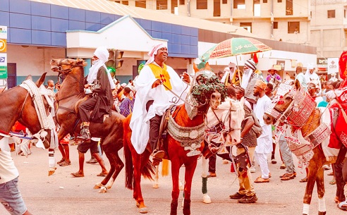 Some revellers at a durbar in Accra to mark the Eid-ul-Fitr 