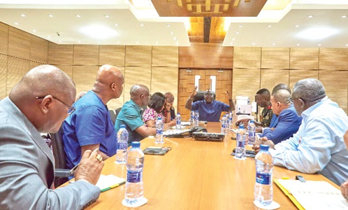 Julius Debrah (middle), Chief of Staff, addressing the finance chiefs