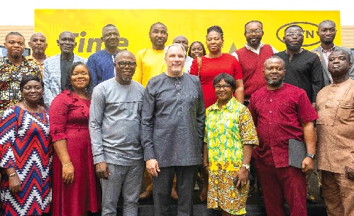 Media stakeholders with Stephen Blewett (middle), MTN CEO 