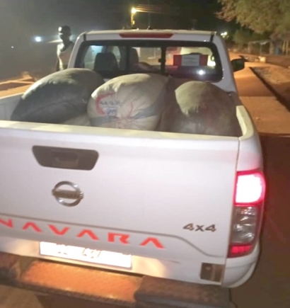 The confiscated cocoa beans being transported for safety 