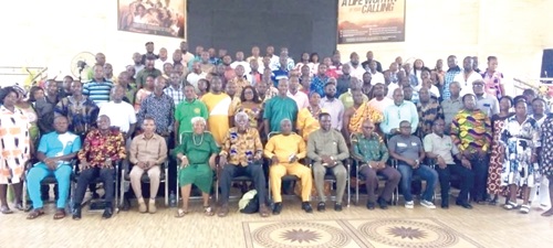 The newly elected Eastern Regional Executive (standing, first row) with dignitaries and members of the association after the programme 
