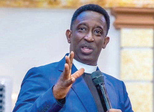 Apostle Samuel Amponsah-Frimpong (inset) addressing the CAC’s annual General Council meeting