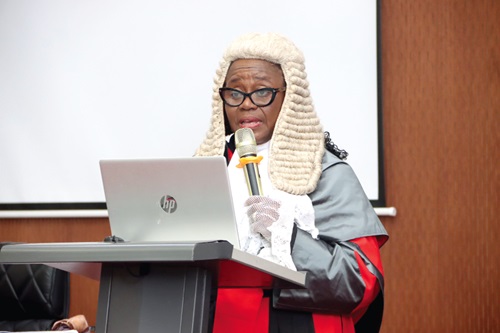 Gertrude Araba Esaaba Sackey Torkornoo, Chief Justice, addressing the opening of the criminal session
