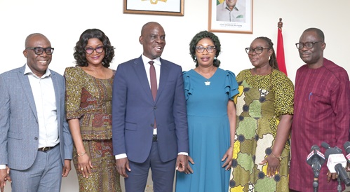 Haruna Iddrisu (3rd from left), Minister of Education, with the  committee members after the inauguration. Picture: BENEDICT OBUOBI 