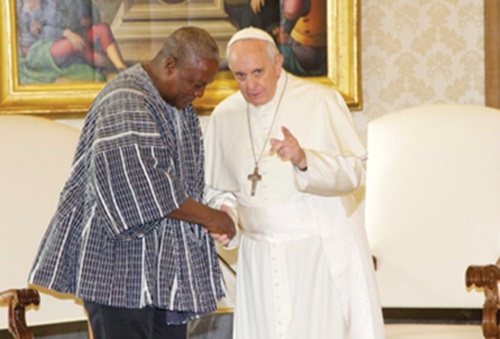 FLASH BACK: Pope Francis receiving President Mahama at the Vatican