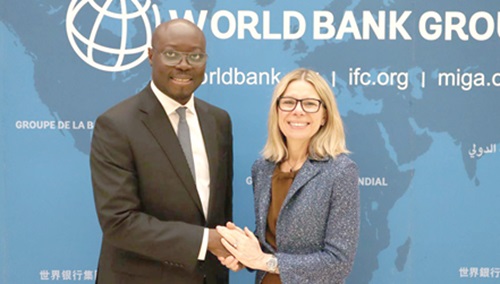 Dr Cassiel Ato Forson (left), Minister of Finance, and Anna Bjerde, Managing Director of Operations, World Bank, after the event
