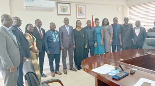 Haruna Iddrisu (6th from left), Education Minister, with the CIMG Governing Council members