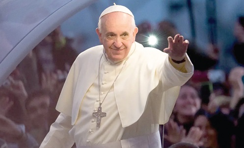 Pope Francis biding farewell to the world