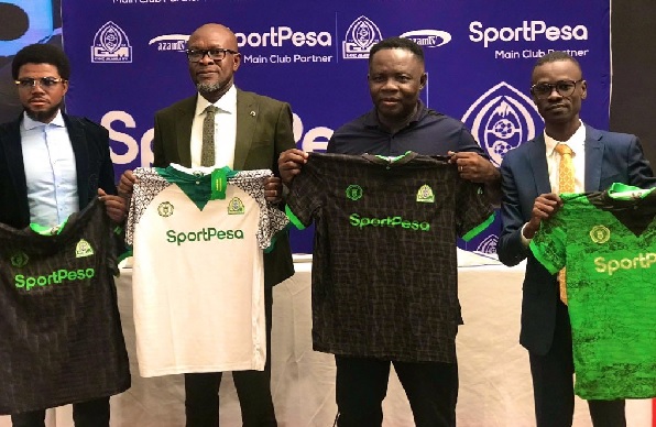 Coach Akonnor (2nd from left) and his backroom staff at the unveiling in Nairobi last Friday