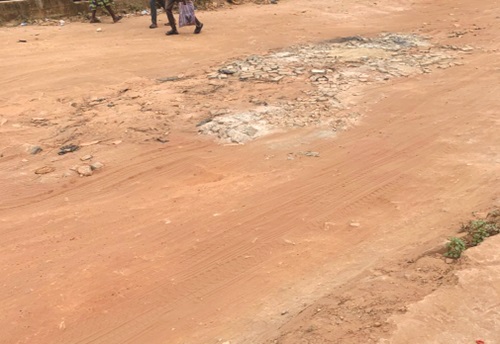 Portion of the road at Ablekuma along the Agape High Street
