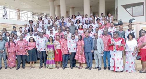 Professor George Kweku Toku Oduro (arrowed), Technical Advisor to the Minister for Education, with the participants in the conference