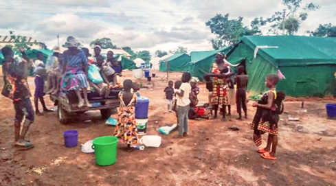 Some of the displaced persons at the Sawla camp