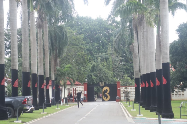 How the main entrance to the Manhyia Palace looked like on Tuesday. PICTURE BY EMMANUEL BAAH