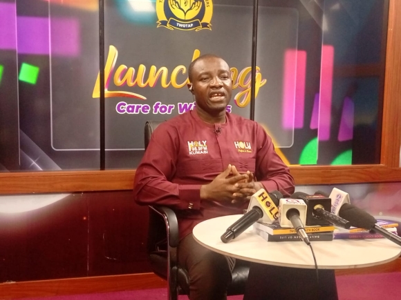 Evangelist Francis Awusi addressing the media during the launch of the initiative