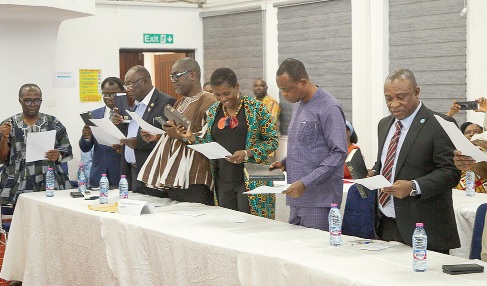 Engineering Council of Ghana Technical Committee members being sworn in. Picture: CALEB VANDERPUYE