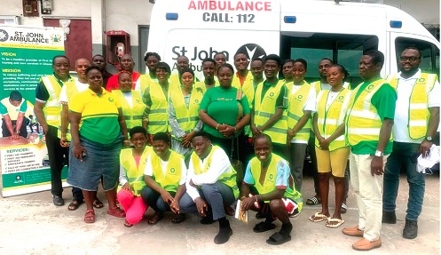 Bridget Ansah Apprey (arrowed) with participants after the training